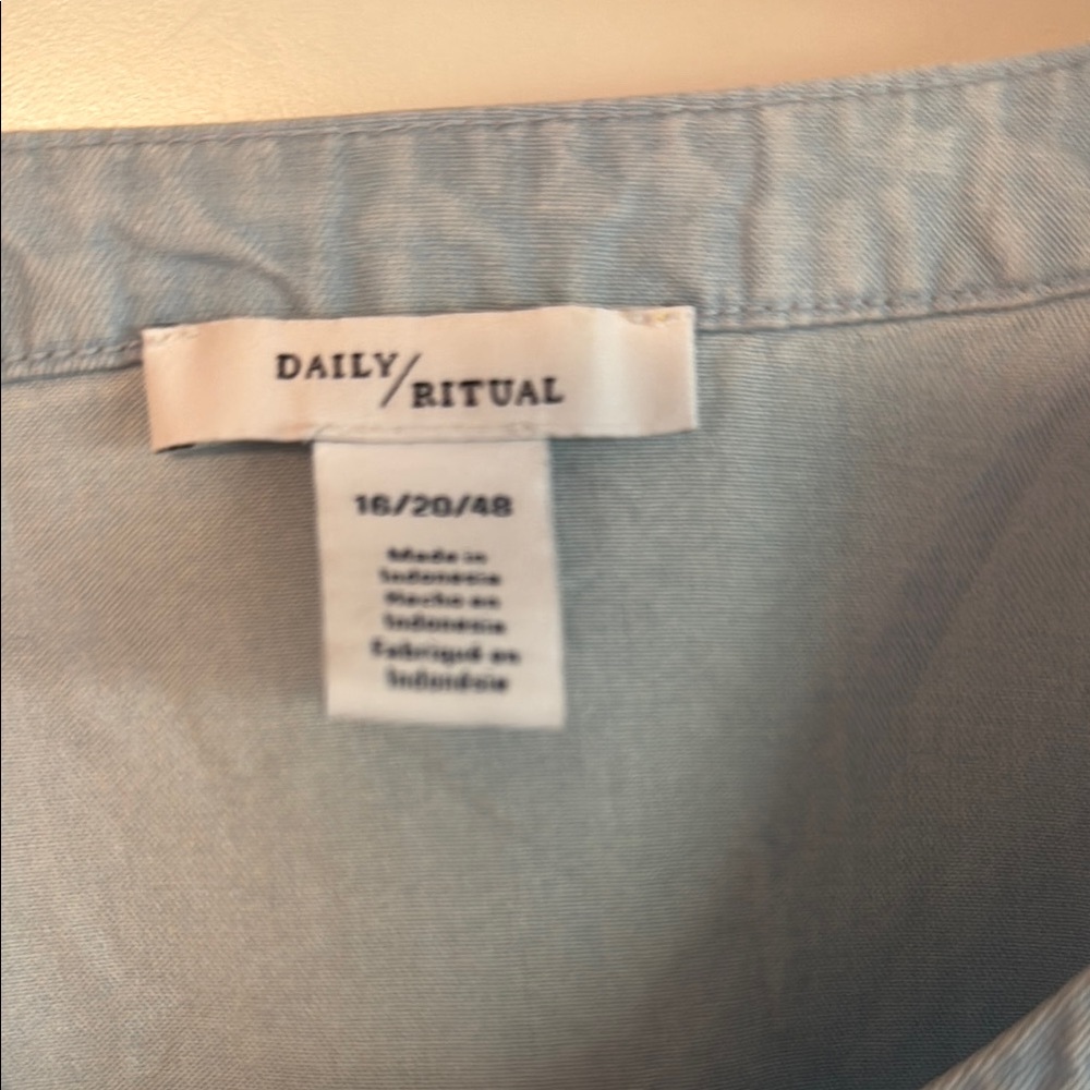 Daily Ritual Blue Cap Sleeve Romper - Picture 2 of 8